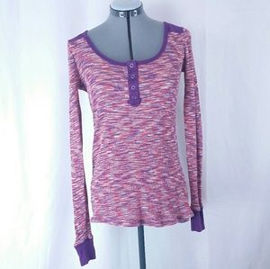 ROXY Thermal Henley Long Sleeve Purple S P CH